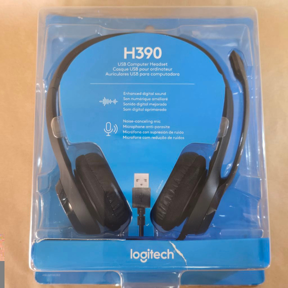 Brand New Logitech H390 Over-Head Comfort USB Headset - Conference Teams Zoom - Picture 1 of 8